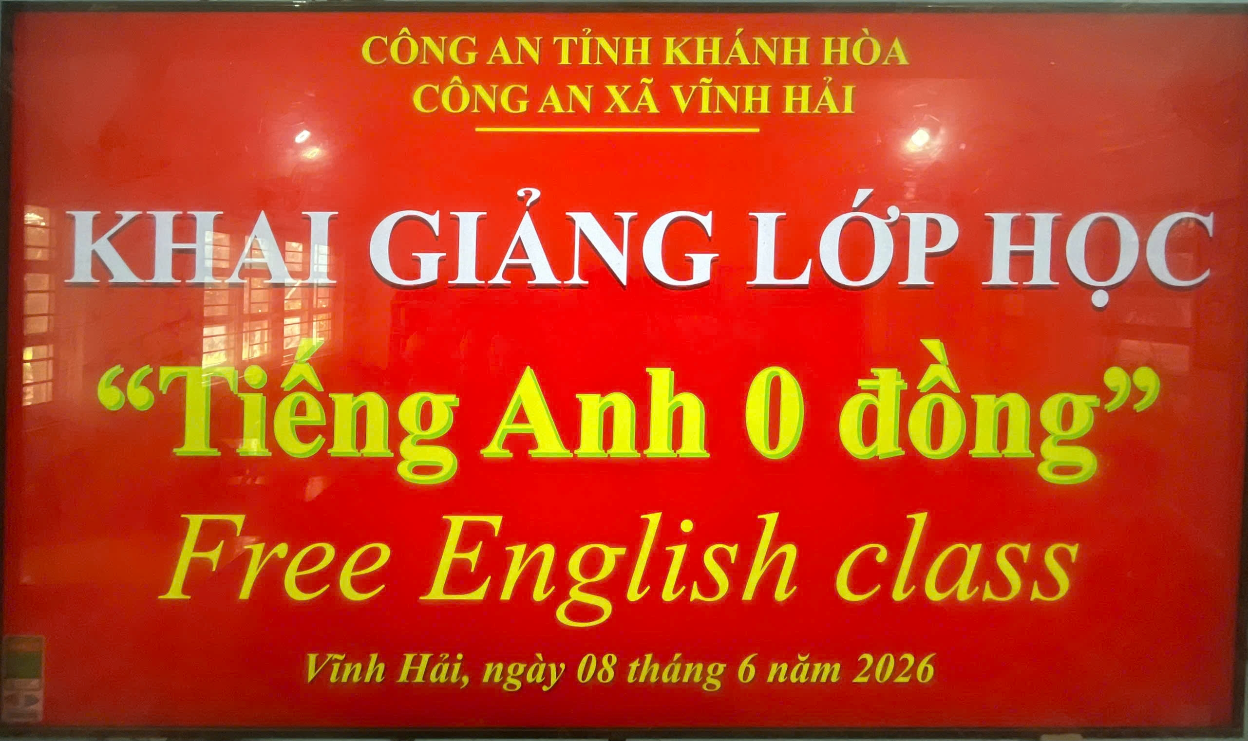 Công an xã Vĩnh Hải tổ chức khai giảng lớp tiếng anh 0 đồng – Chung tay vì thế hệ tương lai