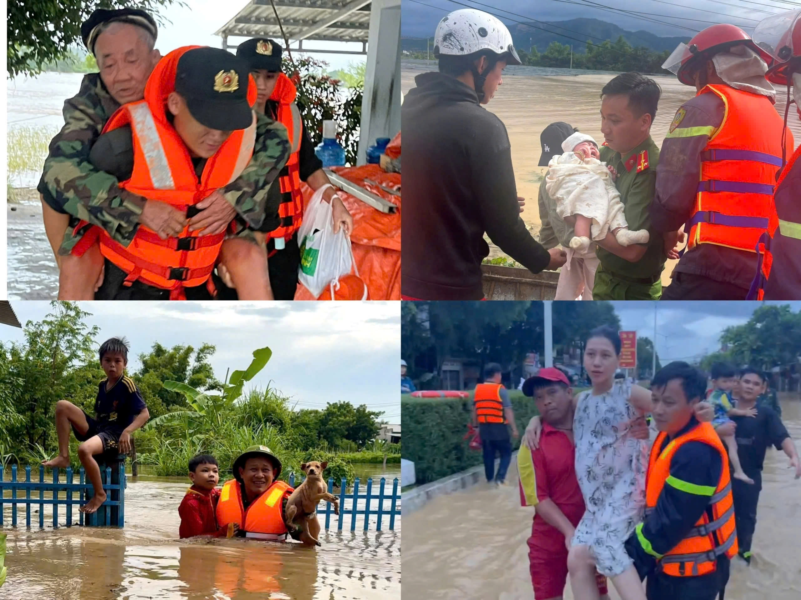 Lực lượng Công an chủ động bám địa bàn, giúp người dân  ứng phó ngập lụt