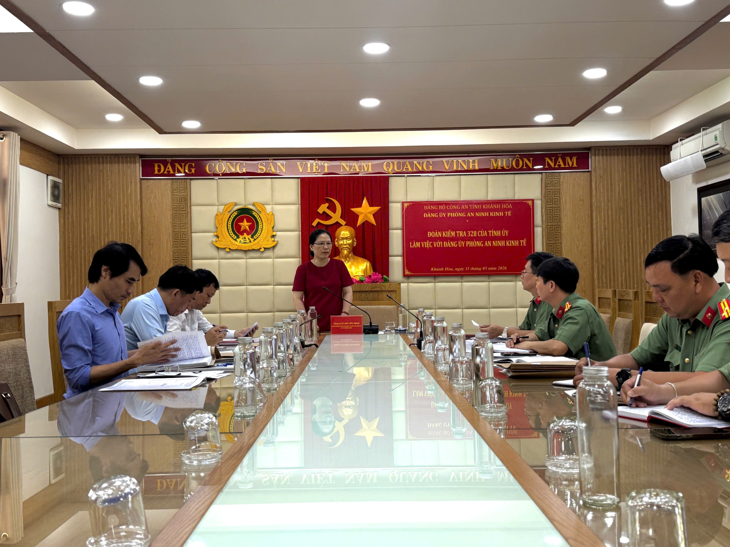 Đoàn kiểm tra số 328 của Tỉnh ủy  làm việc với Đảng ủy Phòng An ninh kinh tế