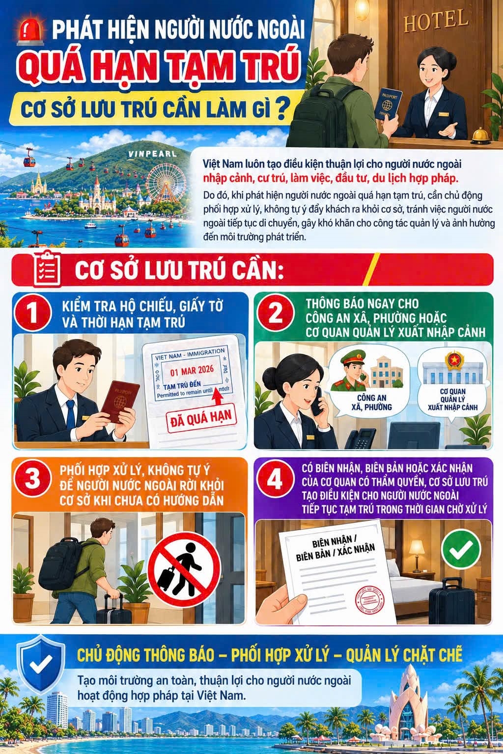 Phát hiện người nước ngoài quá hạn tạm trú – cơ sở lưu trú cần làm gì?