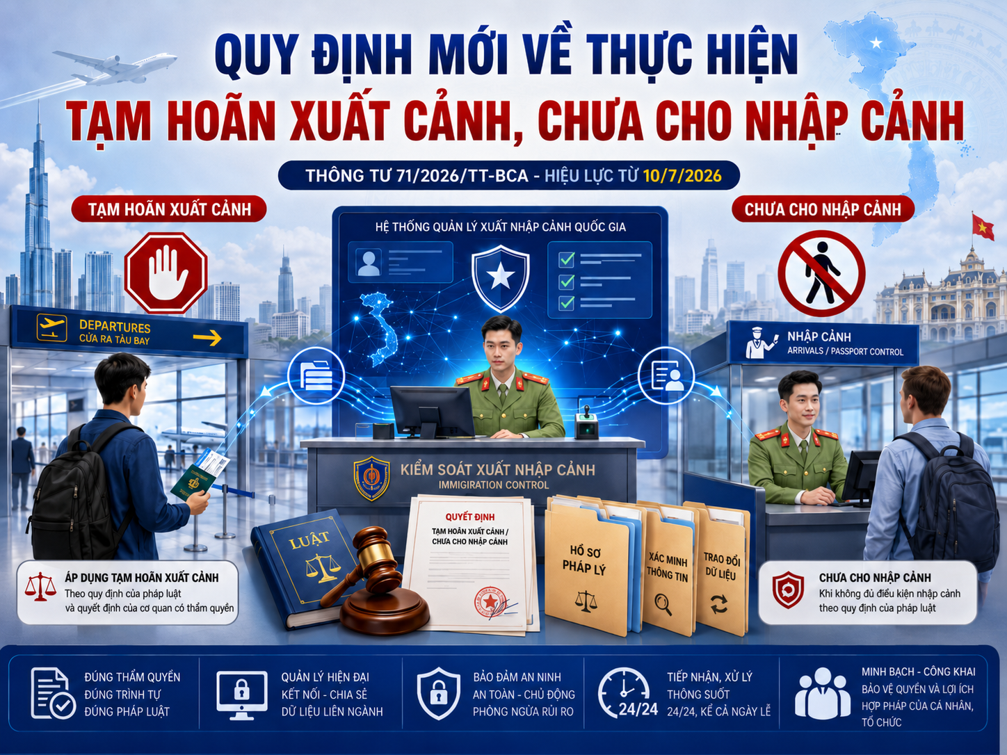 Quy định mới về thực hiện tạm hoãn xuất cảnh, chưa cho nhập cảnh