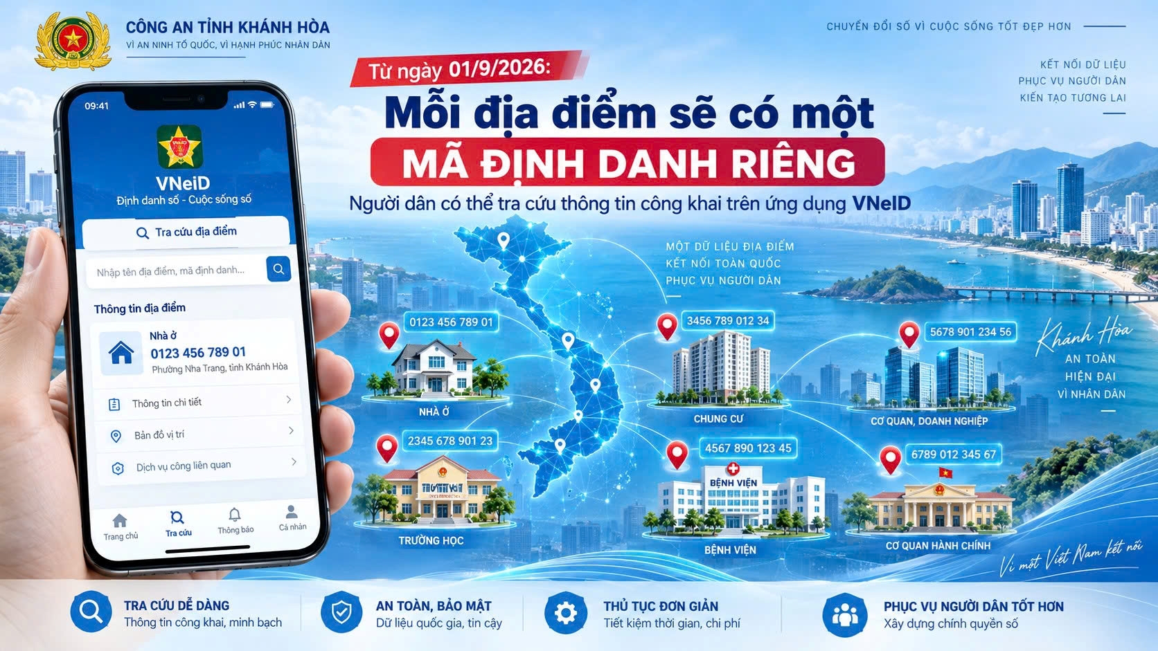 Từ ngày 01/9/2026: Mỗi địa điểm sẽ có một mã định danh riêng