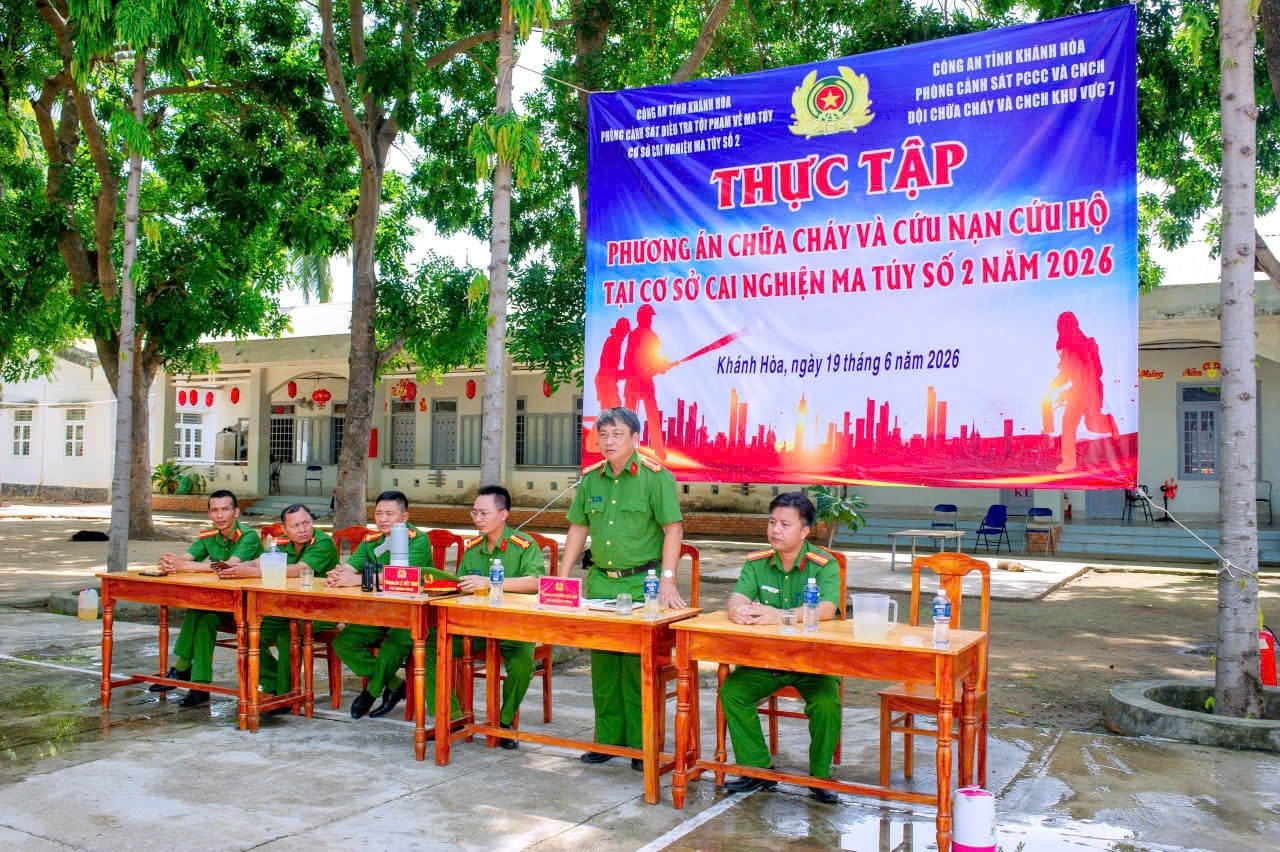 Cơ sở Cai nghiện ma túy số 2 tổ chức thực tập phương án chữa cháy và cứu nạn, cứu hộ năm 2026