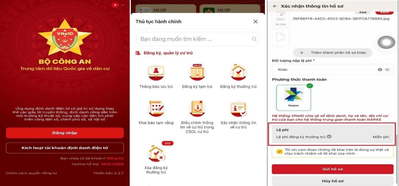 Miễn lệ phí khi thực hiện đăng ký cư trú trên VNeID từ ngày 1/4/2026 đến hết ngày 31/12/2026