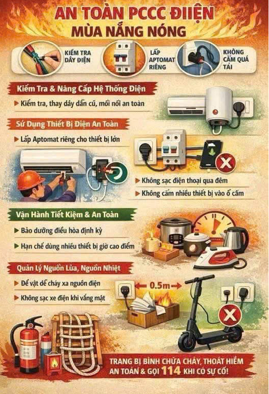 Khuyến cáo người dân chủ động phòng ngừa, đảm bảo an toàn PCCC trong sử dụng điện