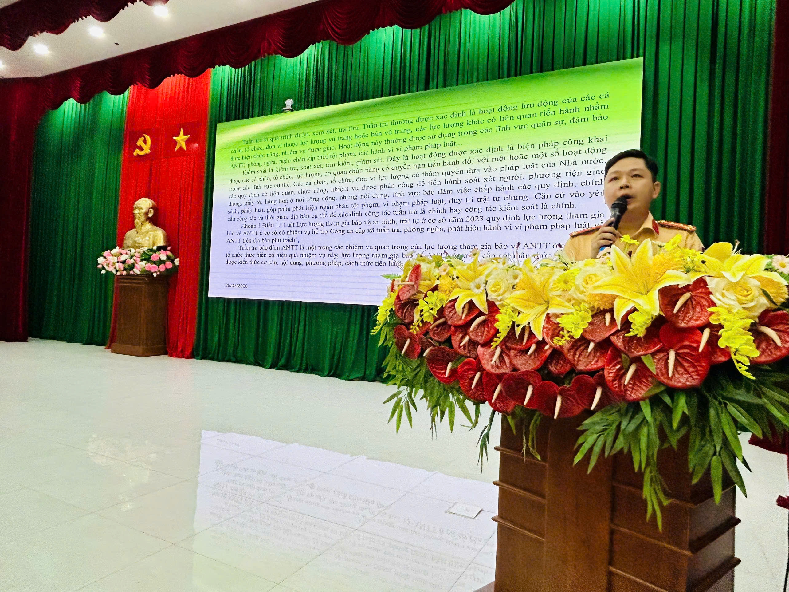 Phòng Cảnh sát giao thông Công an tỉnh tập huấn chuyên đề tuần tra, bảo đảm an ninh trật tự, an toàn giao thông cho lực lượng an ninh cơ sở