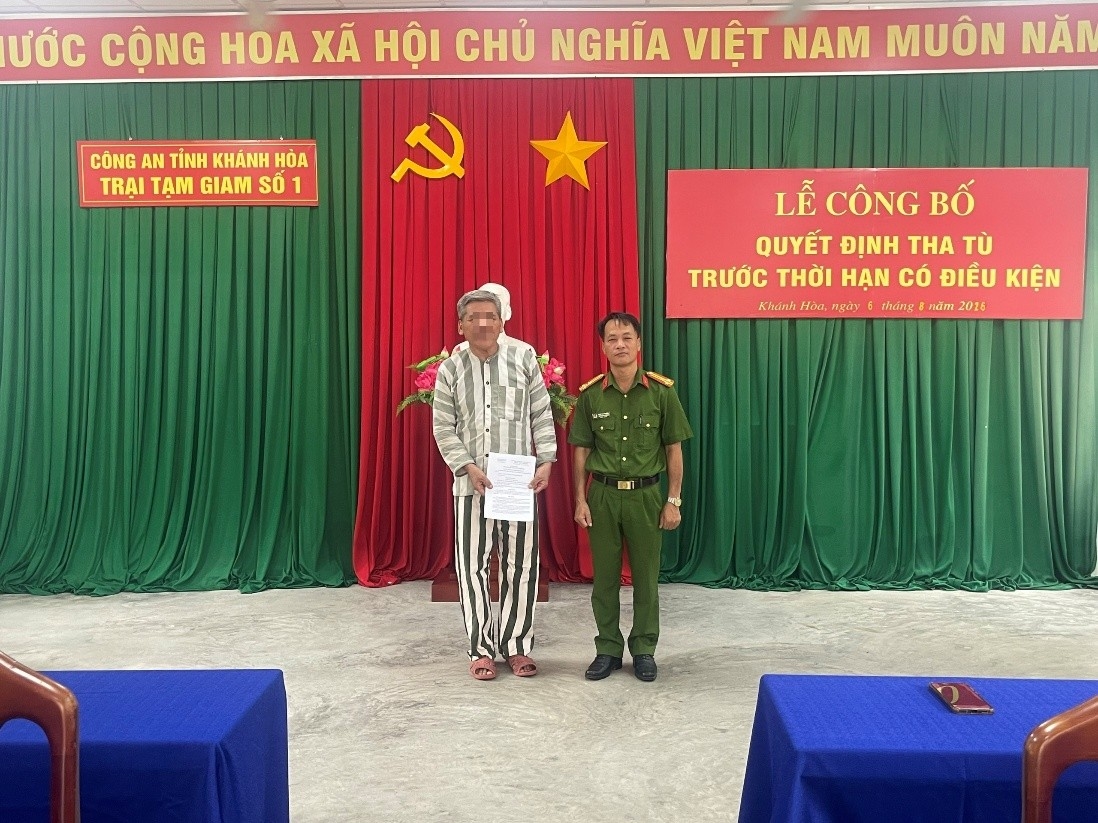 Công an tỉnh Khánh Hòa tổ chức Lễ Công bố Quyết định tha tù trước thời hạn có điều kiện đợt giữa năm 2026