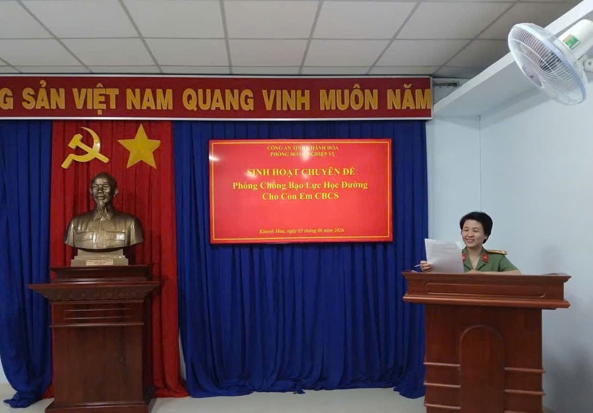 Phòng Hồ sơ nghiệp vụ Công an tỉnh Khánh Hòa tổ chức sinh hoạt chuyên đề về phòng, chống bạo lực học đường
