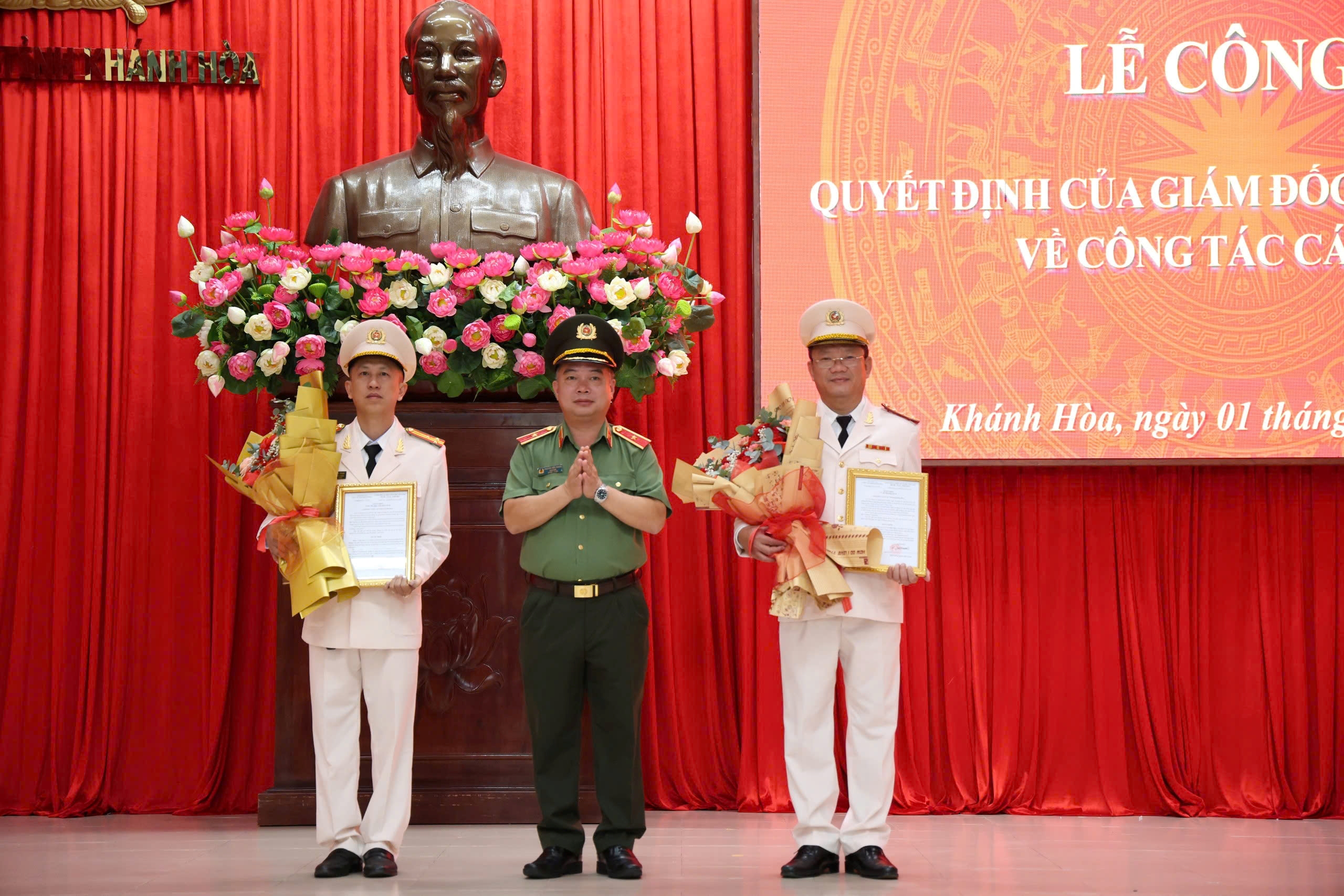 Công an tỉnh Khánh Hòa kiện toàn lãnh đạo Thanh tra và Phòng Quản lý xuất nhập cảnh