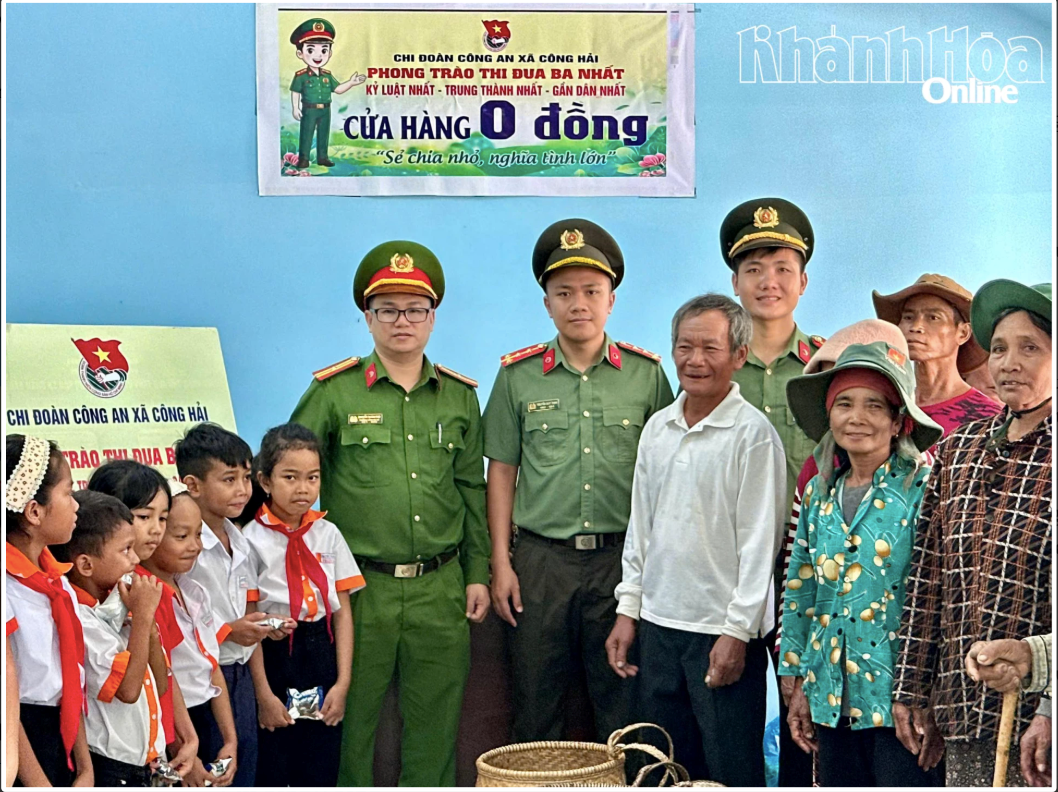 Phòng Tổ chức cán bộ phối hợp cùng Công an xã Công Hải lan tỏa tinh thần “Gần dân nhất” từ những “Cửa hàng 0 đồng”