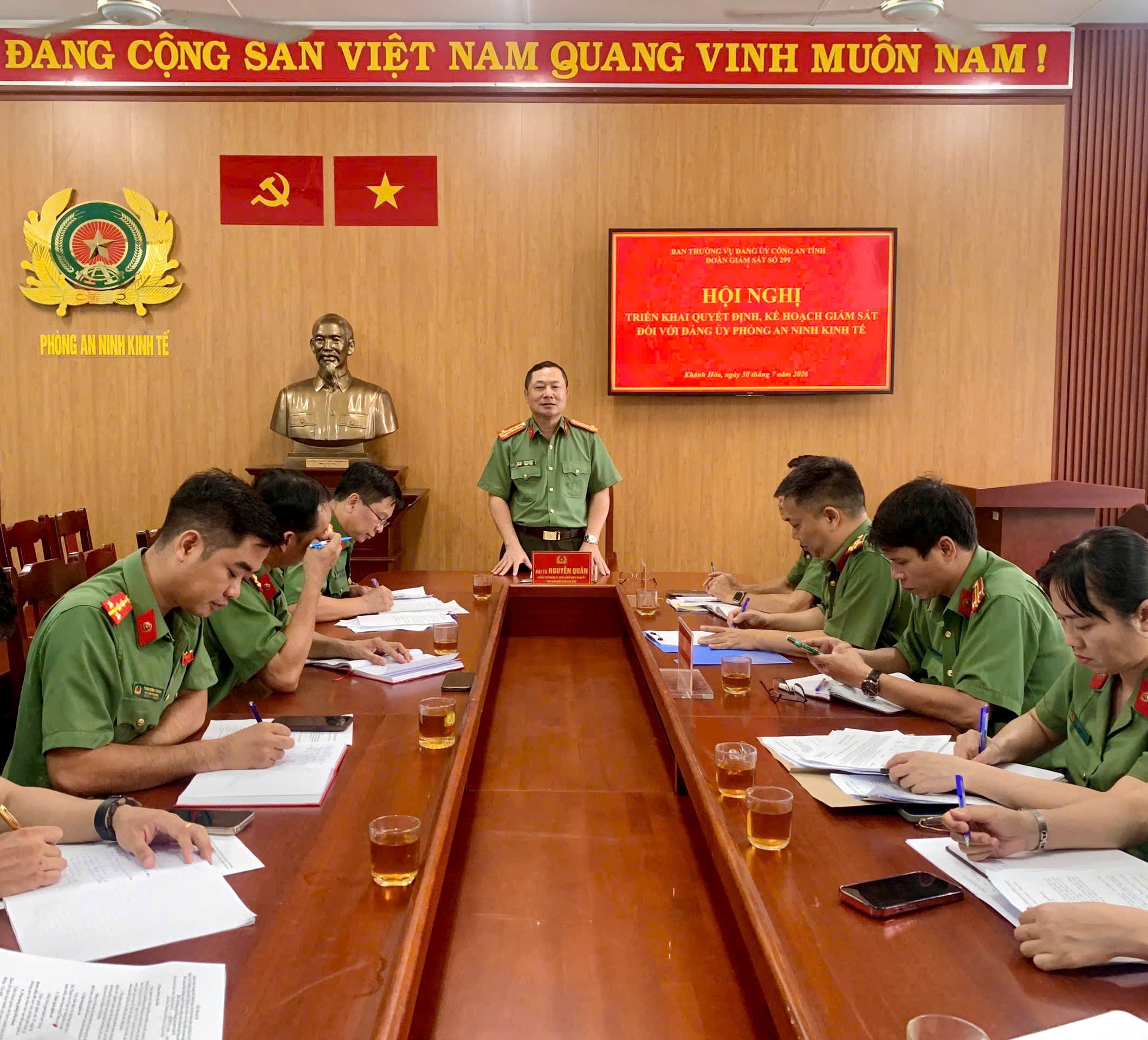 Ban Thường vụ Đảng ủy Công an tỉnh tổ chức Hội nghị triển khai Quyết định giám sát đối với Đảng ủy Phòng An ninh kinh tế