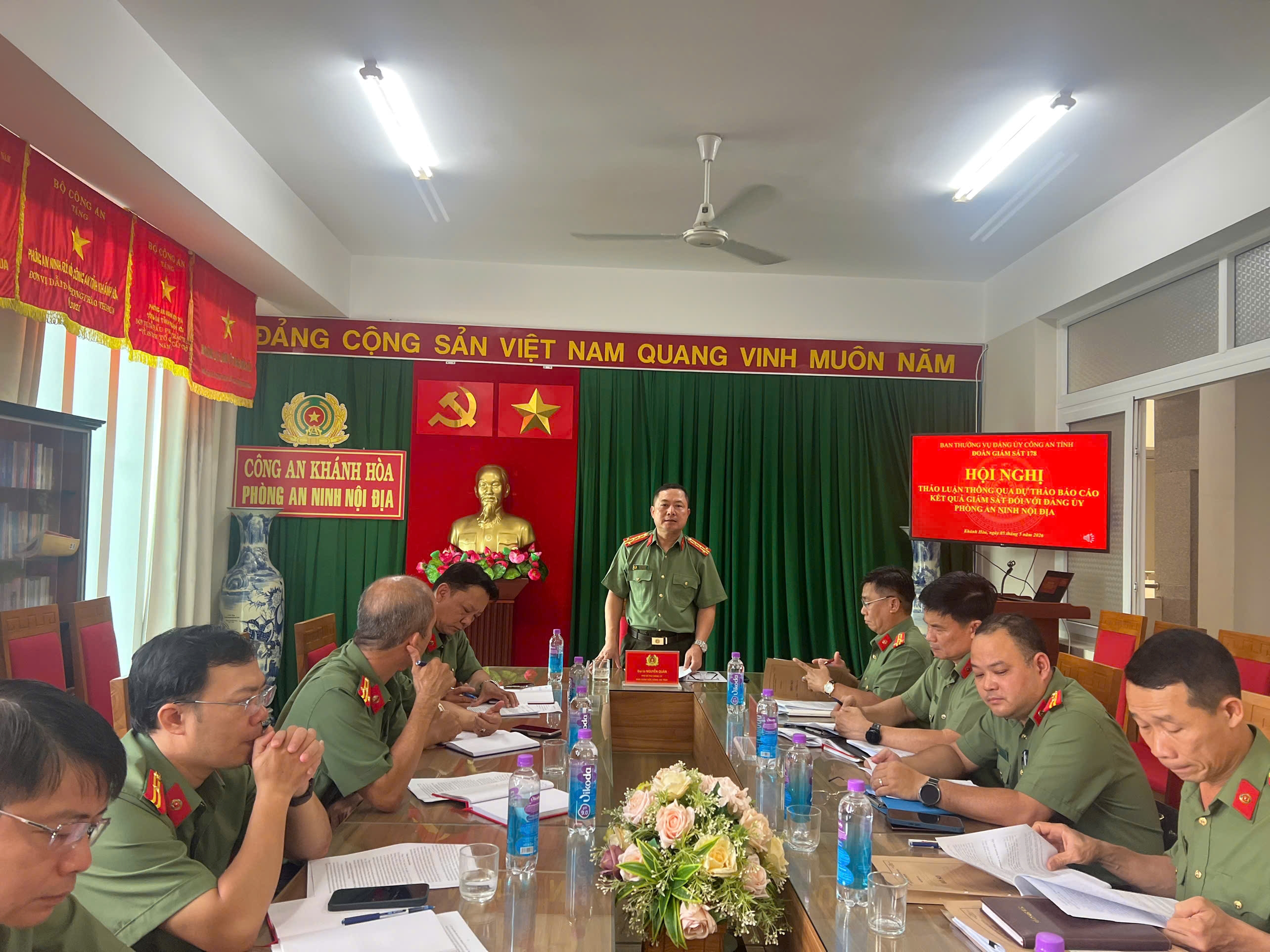 Đoàn Giám sát số 178 của Ban Thường vụ Đảng ủy Công an tỉnh tổ chức Hội nghị thảo luận dự thảo báo cáo kết quả giám sát đối với một số tổ chức đảng