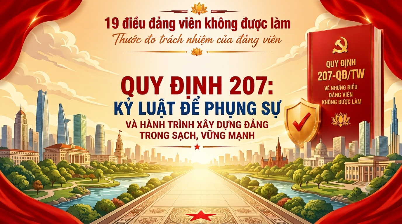 Những điểm mới của Quy định số 207-QĐ/TW, ngày 26/7/2026 của Ban chấp hành Trung ương Đảng khóa XIV về những điều đảng viên không được làm