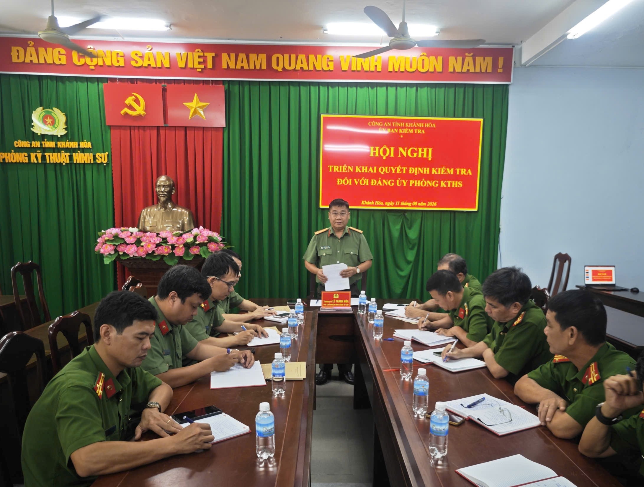 Hội nghị triển khai Quyết định kiểm tra đối với Đảng ủy và Ủy ban Kiểm tra Đảng ủy Phòng Kỹ thuật hình sự