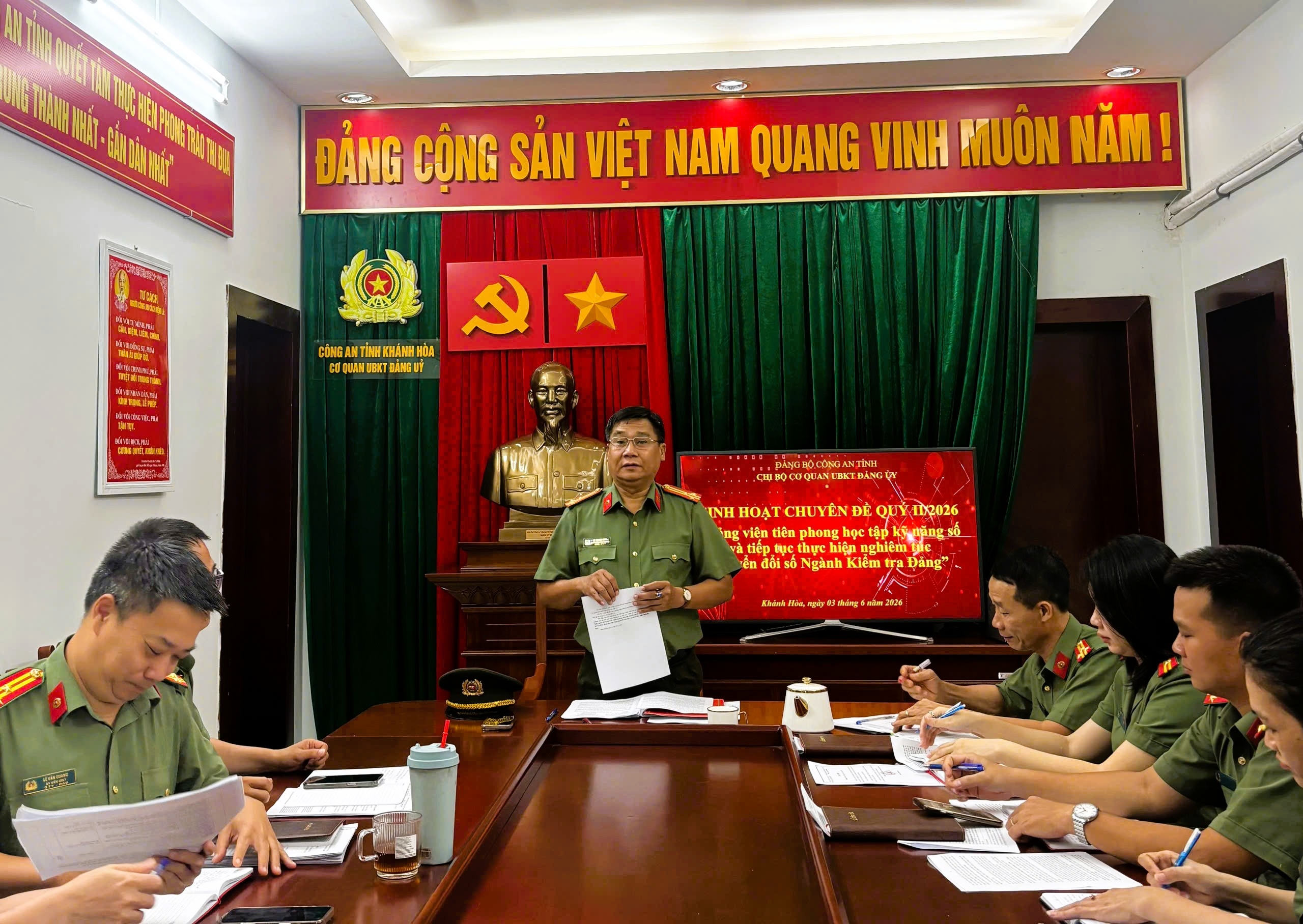 Chi bộ Cơ quan UBKT Đảng ủy Công an tỉnh tổ chức sinh hoạt chuyên đề Quý II/2026