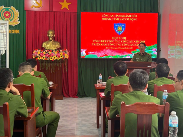 Phòng Cảnh sát cơ động, Công an tỉnh Khánh Hòa tổ chức Hội nghị tổng kết công tác năm 2025, triển khai chương trình công tác năm 2026.