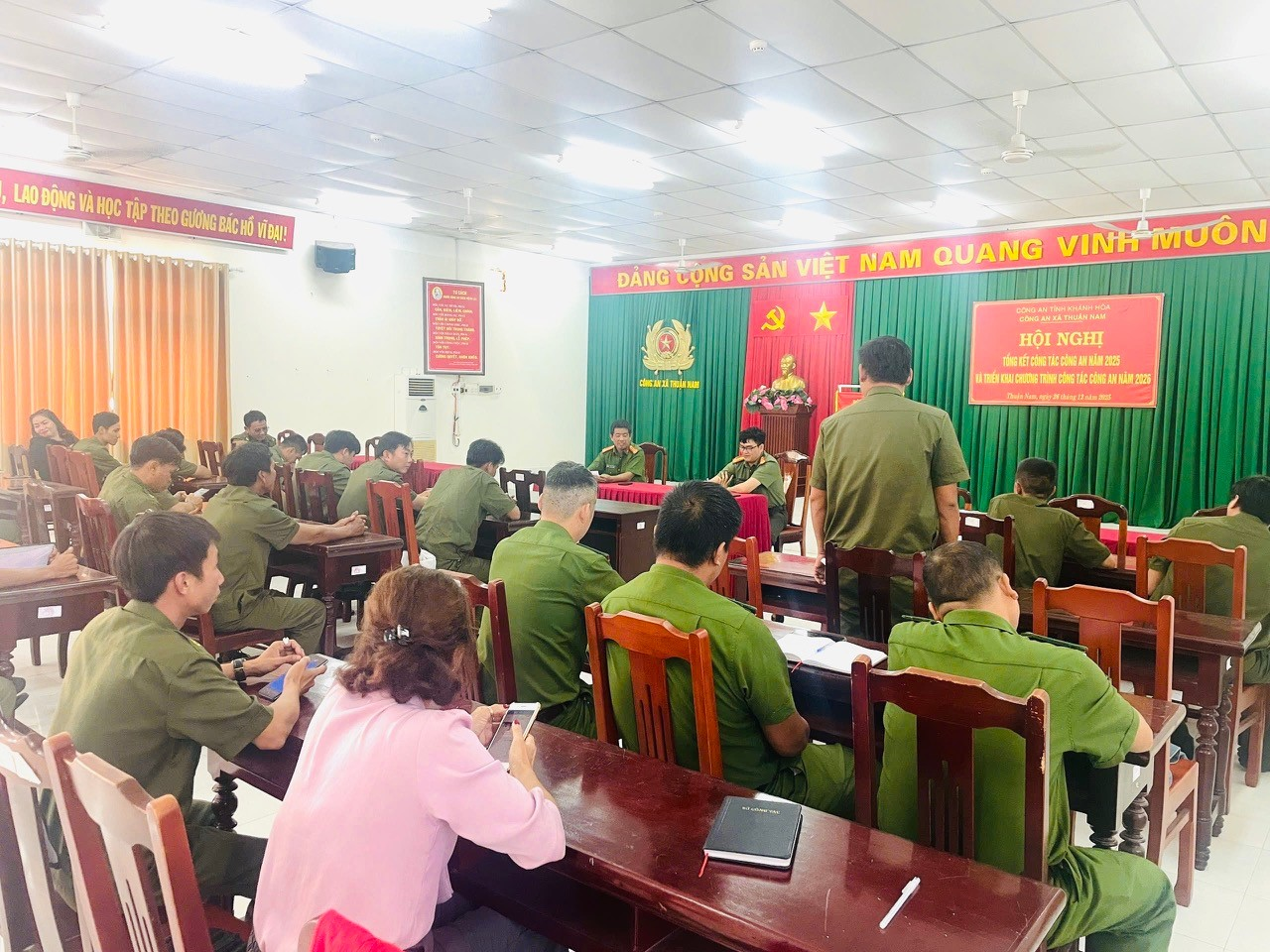 Công an xã Thuận Nam tổ chức họp đánh giá công tác bảo đảm an ninh trật tự ở cơ sở