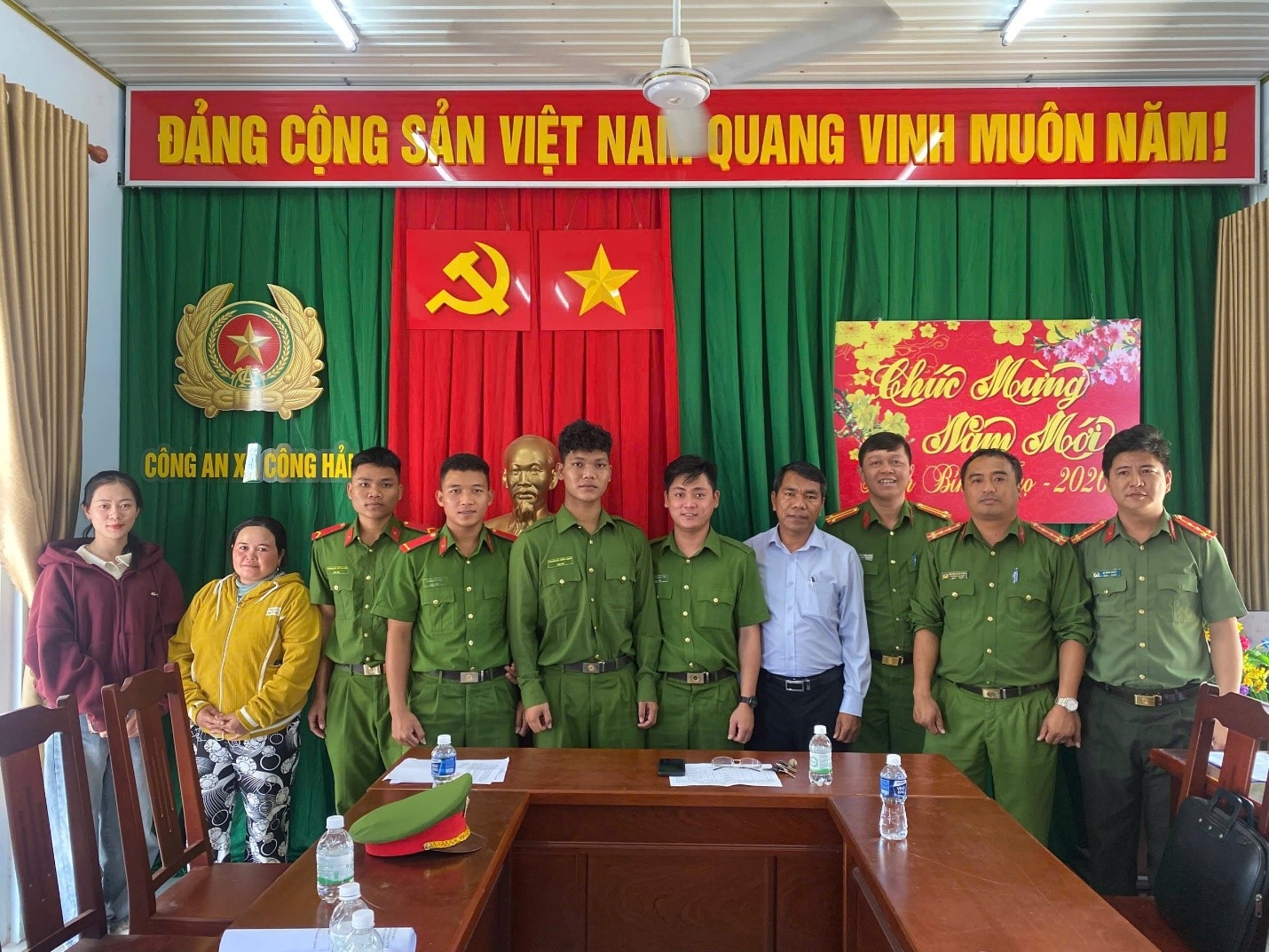 Công an xã Công Hải tiếp nhận 04 công dân hoàn thành nghĩa vụ phục vụ tại ngũ trong công an nhân dân trở về địa phương