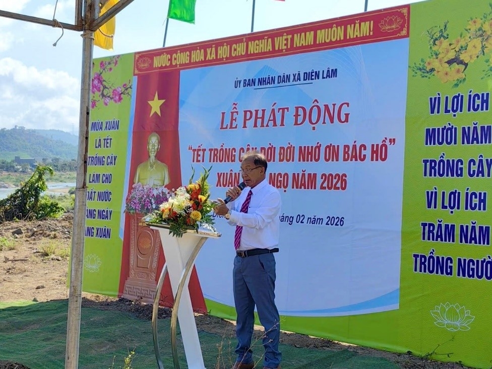 Công an xã Diên Lâm tham gia “Tết trồng cây đời đời nhớ ơn Bác Hồ” nhân dịp xuân bính ngọ năm 2026