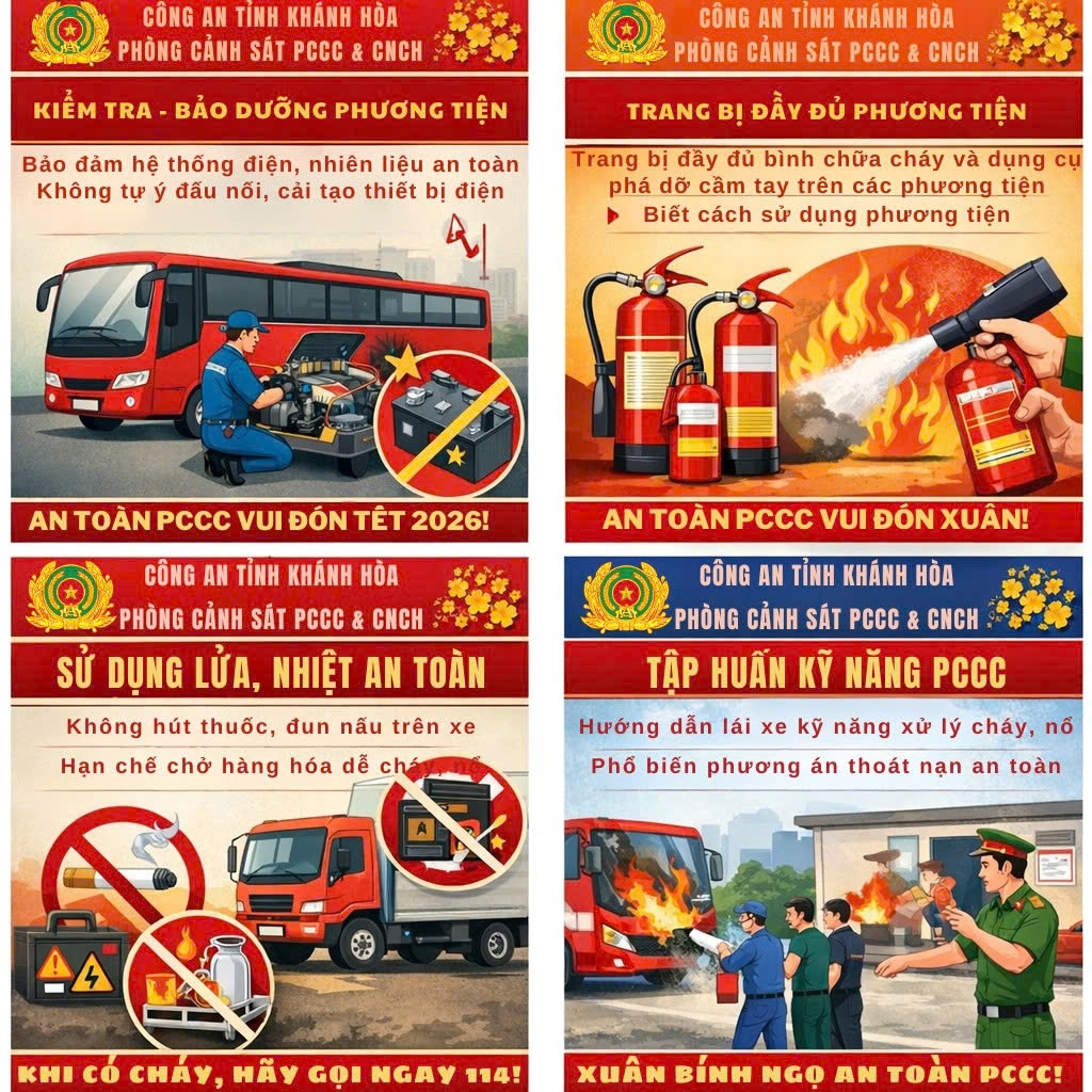 Khuyến cáo các biện pháp bảo đảm an toàn về phòng cháy chữa cháy và cứu nạn, cứu hộ đối với phương tiện giao thông dịp Tết Nguyên đán Bính Ngọ