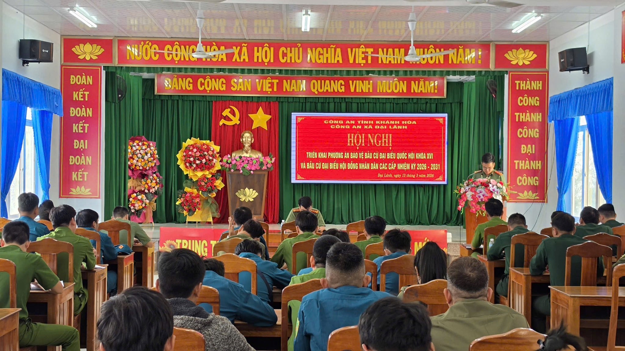 Triển khai phương án bảo đảm an ninh trật tự phục vụ bầu cử trên địa bàn xã Đại Lãnh