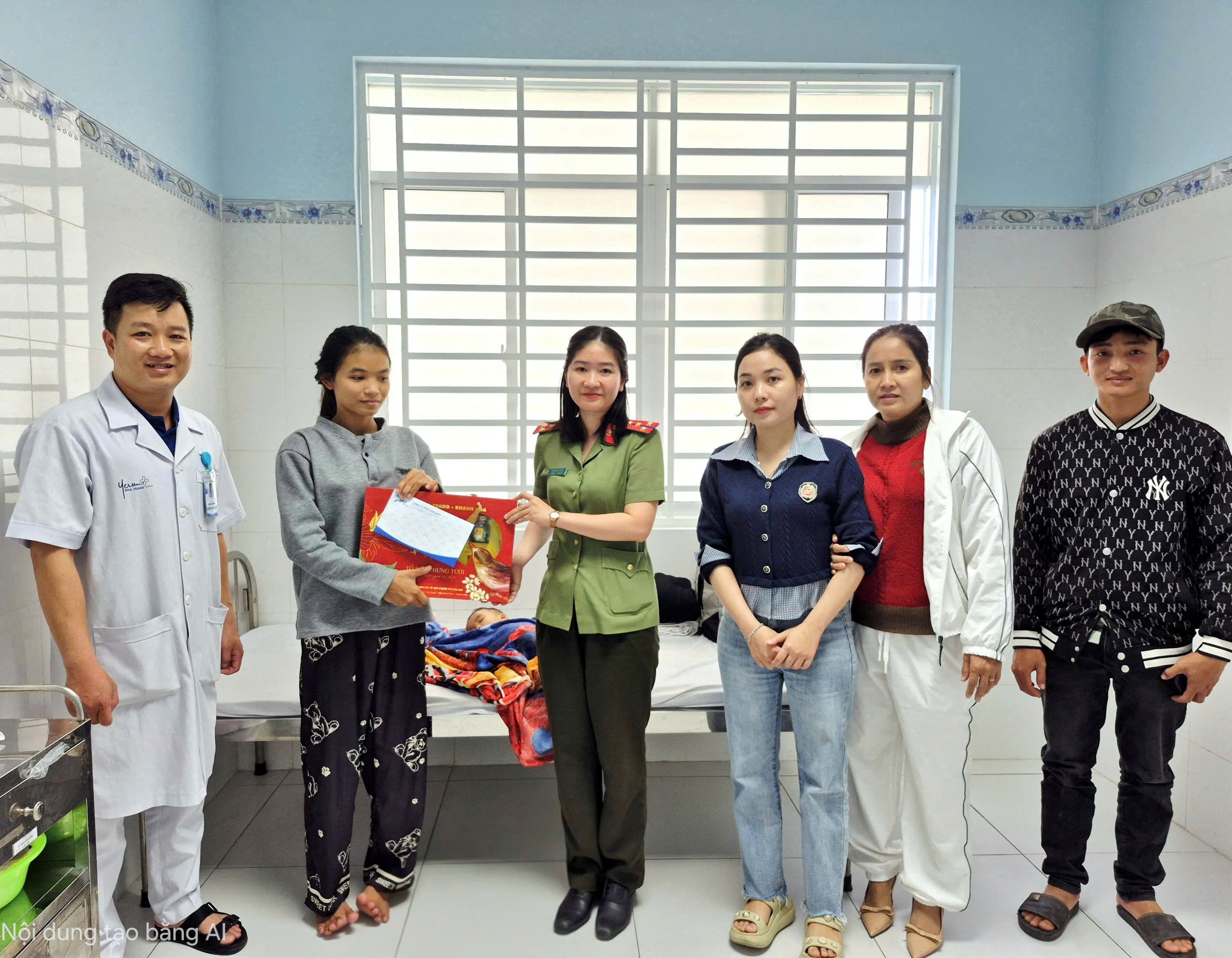 Phòng Hậu cần - Công an tỉnh Khánh Hòa: Tổ chức thăm hỏi tặng quà các bệnh nhân đang điều trị tại Bệnh viện Đa khoa Yersin Nha Trang