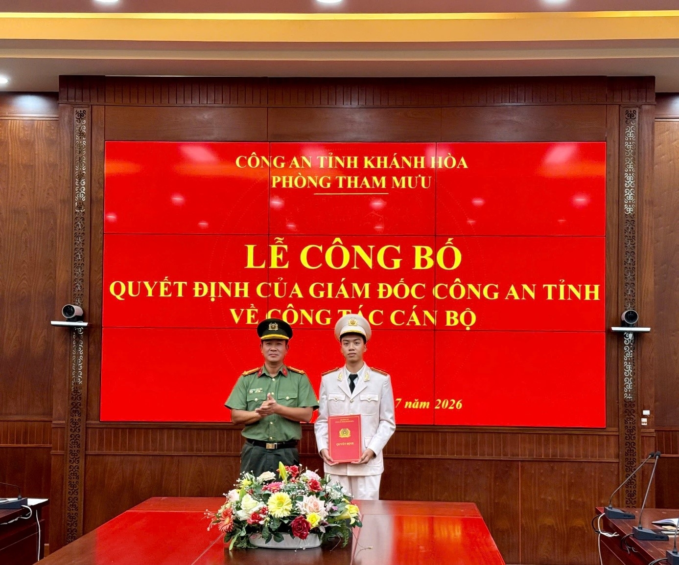 Phòng tham mưu Công an tỉnh tổ chức Lễ công bố Quyết định của Giám đốc Công an tỉnh về tuyển chọn công dân vào Công an nhân dân