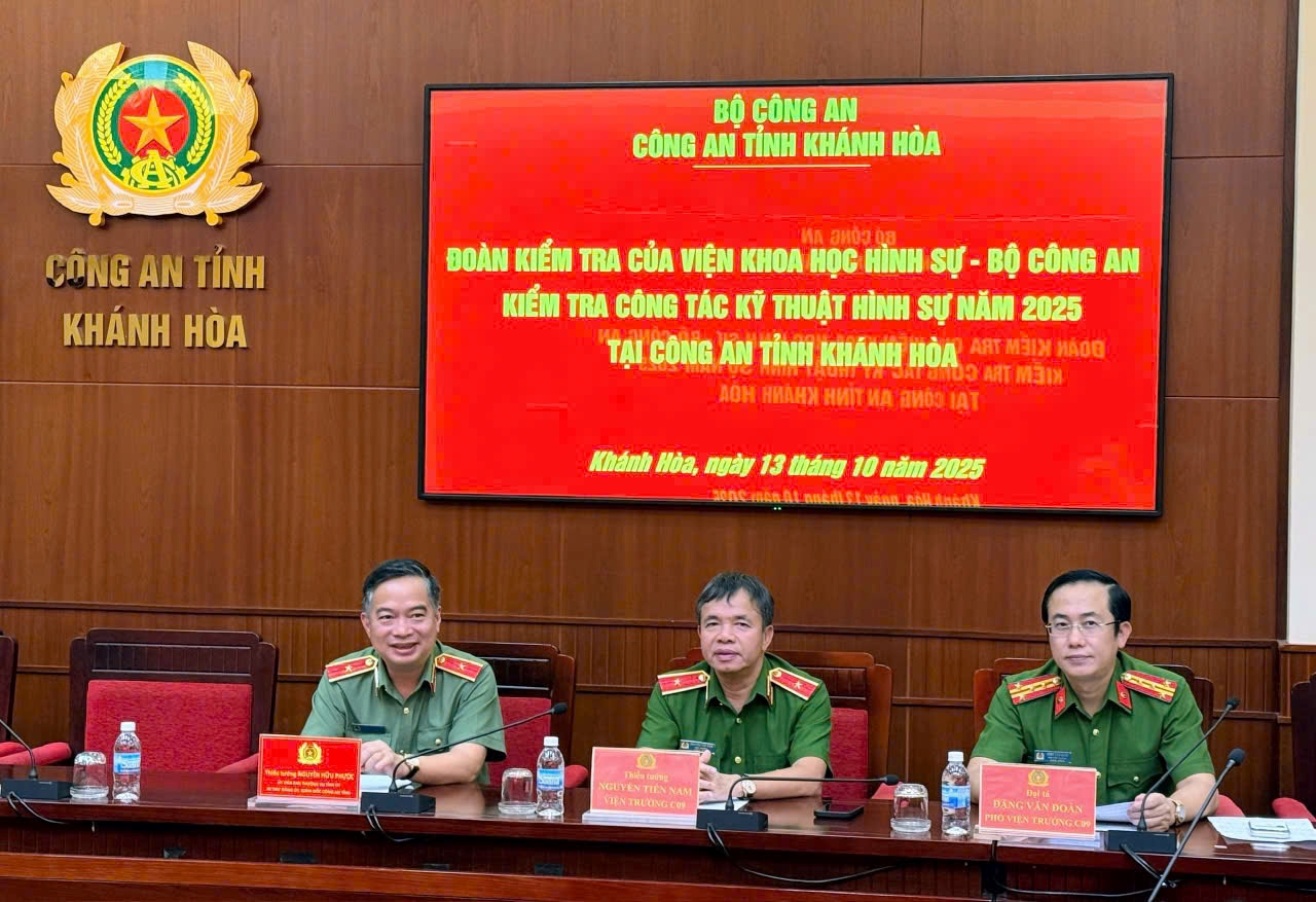 Kiểm tra công tác Kỹ thuật hình sự năm 2025 tại Công an tỉnh Khánh Hòa