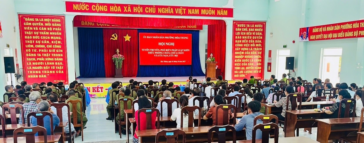Nâng cao năng lực cháy chữa cháy và cứu nan cứu hộ cho lực lượng nòng cốt tại phường Hòa Thắng