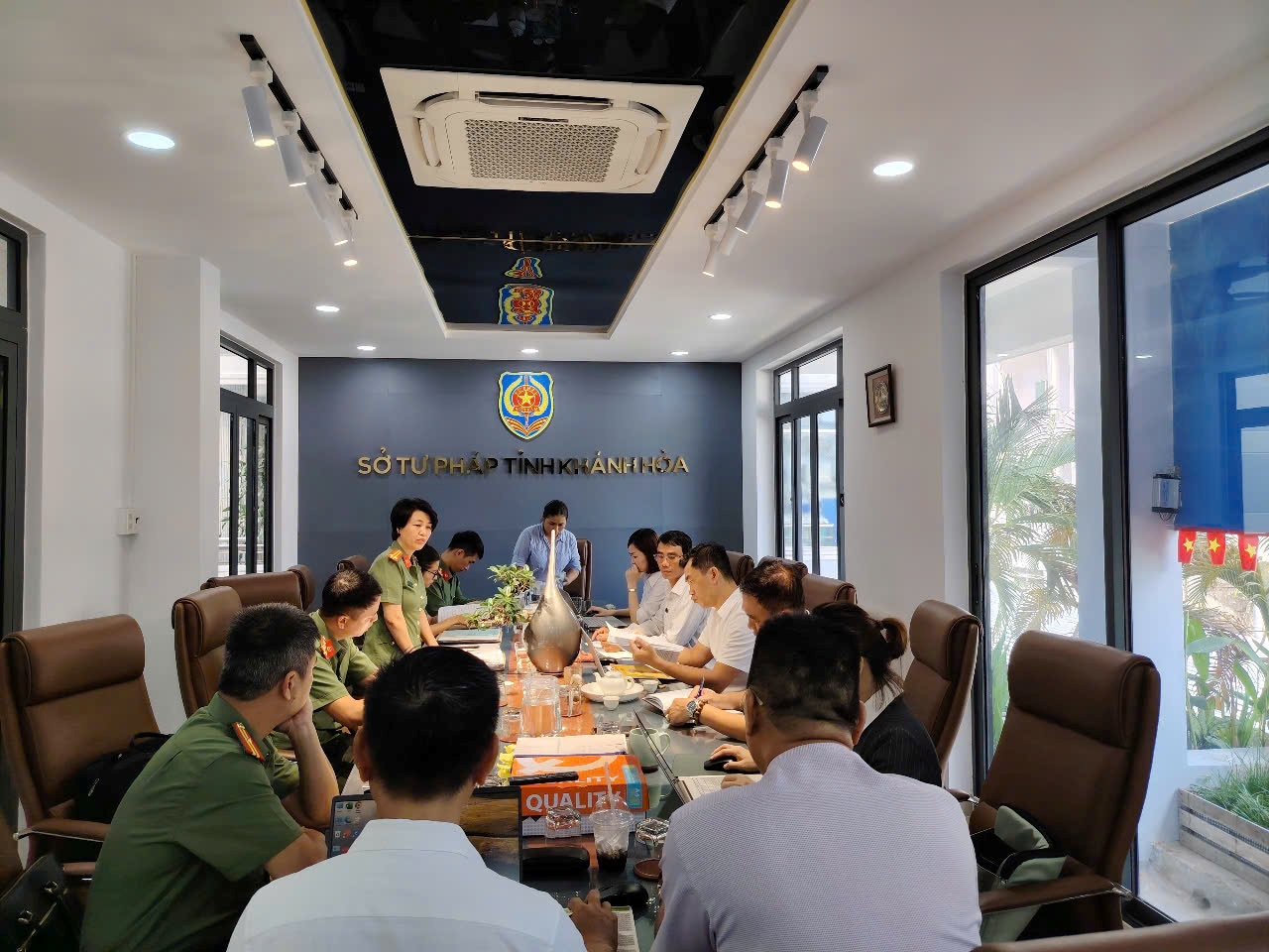 Đoàn Thanh tra Công an tỉnh Khánh Hòa thanh tra trực tiếp chuyên đề tại Sở Tư pháp tỉnh Khánh Hòa.