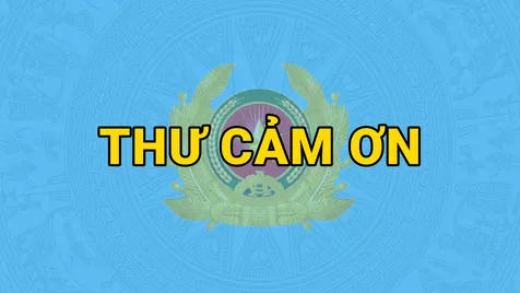 Thư cảm ơn của Đảng ủy công an trung ương, bộ công an