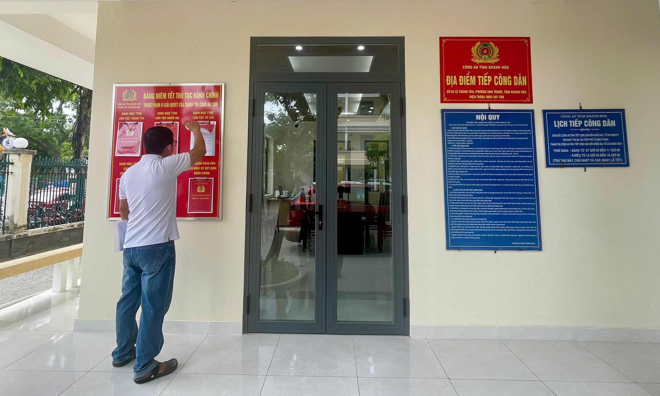 Hoàn thành công tác chuẩn bị, bố trí sắp xếp Địa điểm tiếp công dân Công an tỉnh Khánh Hoà