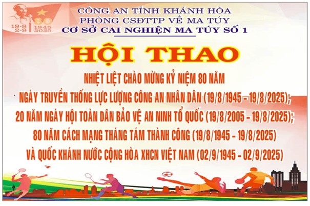 Cơ sở cai nghiện ma tuý số 1 tỉnh Khánh Hòa tổ chức các hoạt động thể thao chào mừng kỷ niệm các ngày Lễ lớn của đất nước