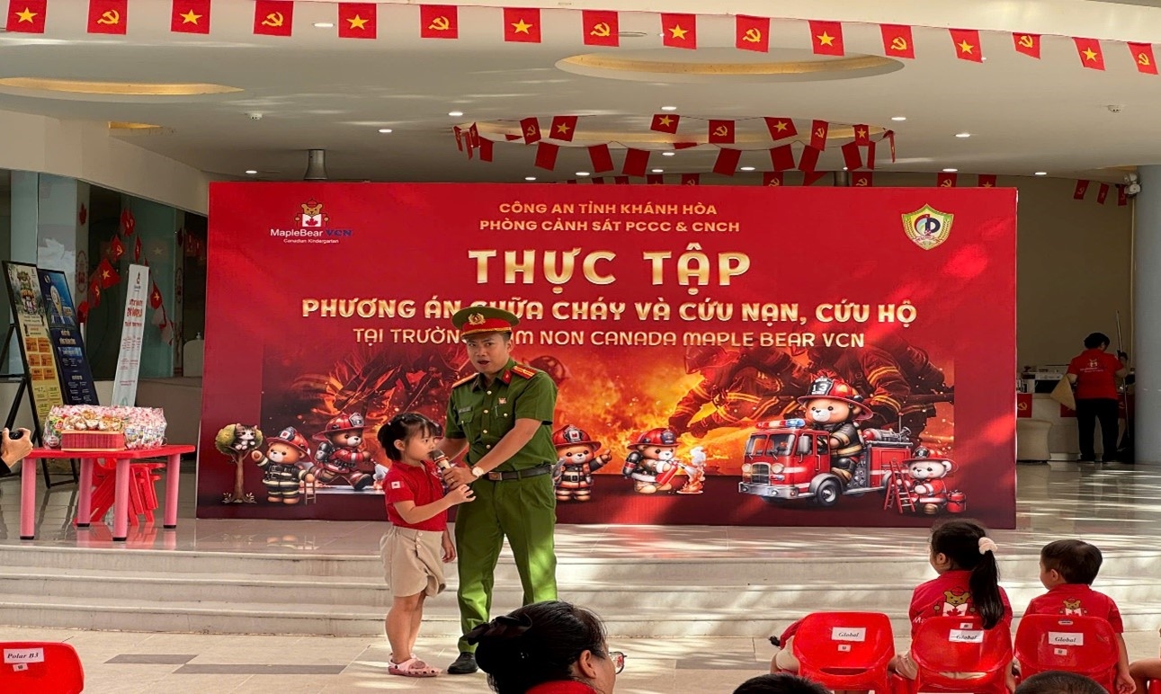 Chương trình trải nghiệm hoạt động phòng cháy, chữa cháy và cứu nạn, cứu hộ tại trường mầm non clc Mapble Bear VCN