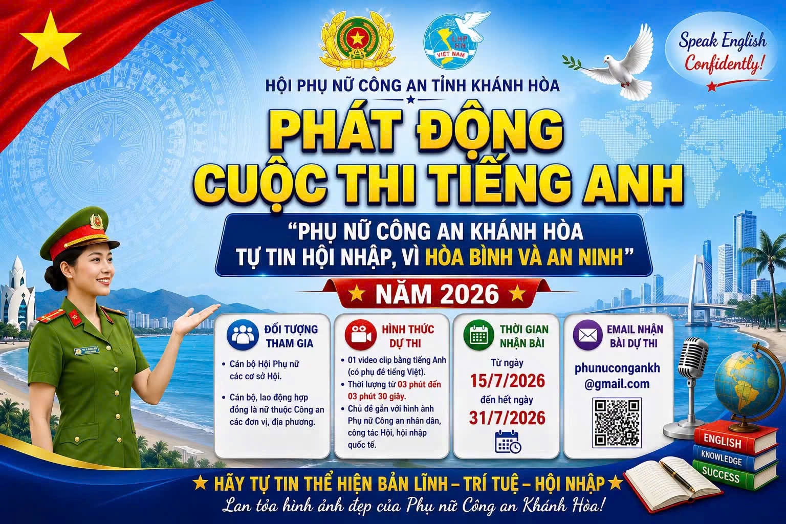 Phát động cuộc thi tiếng anh “Phụ nữ Công an Khánh Hòa tự tin hội nhập, vì hòa bình và an ninh” năm 2026