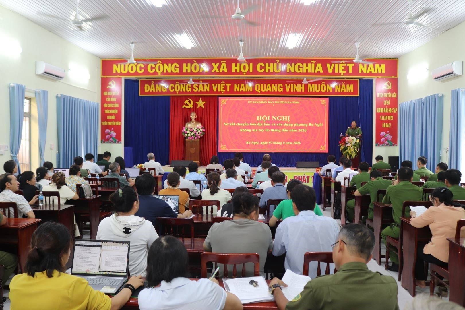 Phường Ba Ngòi tổ chức hội nghị sơ kết chuyển hóa địa bàn và xây dựng phường không ma túy 6 tháng đầu năm 2026