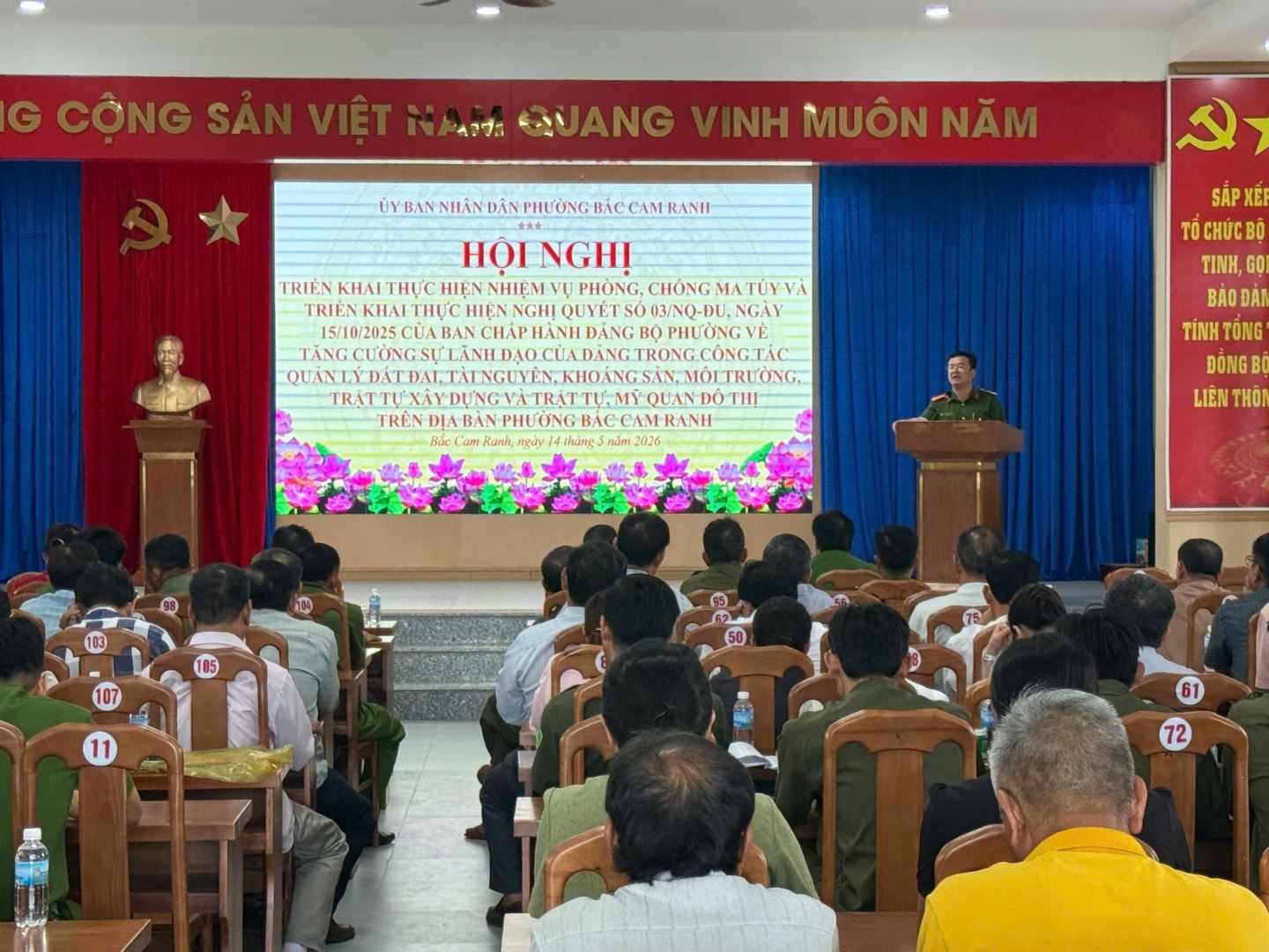Phường Bắc Cam Ranh triển khai nhiệm vụ phòng, chống ma túy và tăng cường quản lý trật tự đô thị năm 2026
