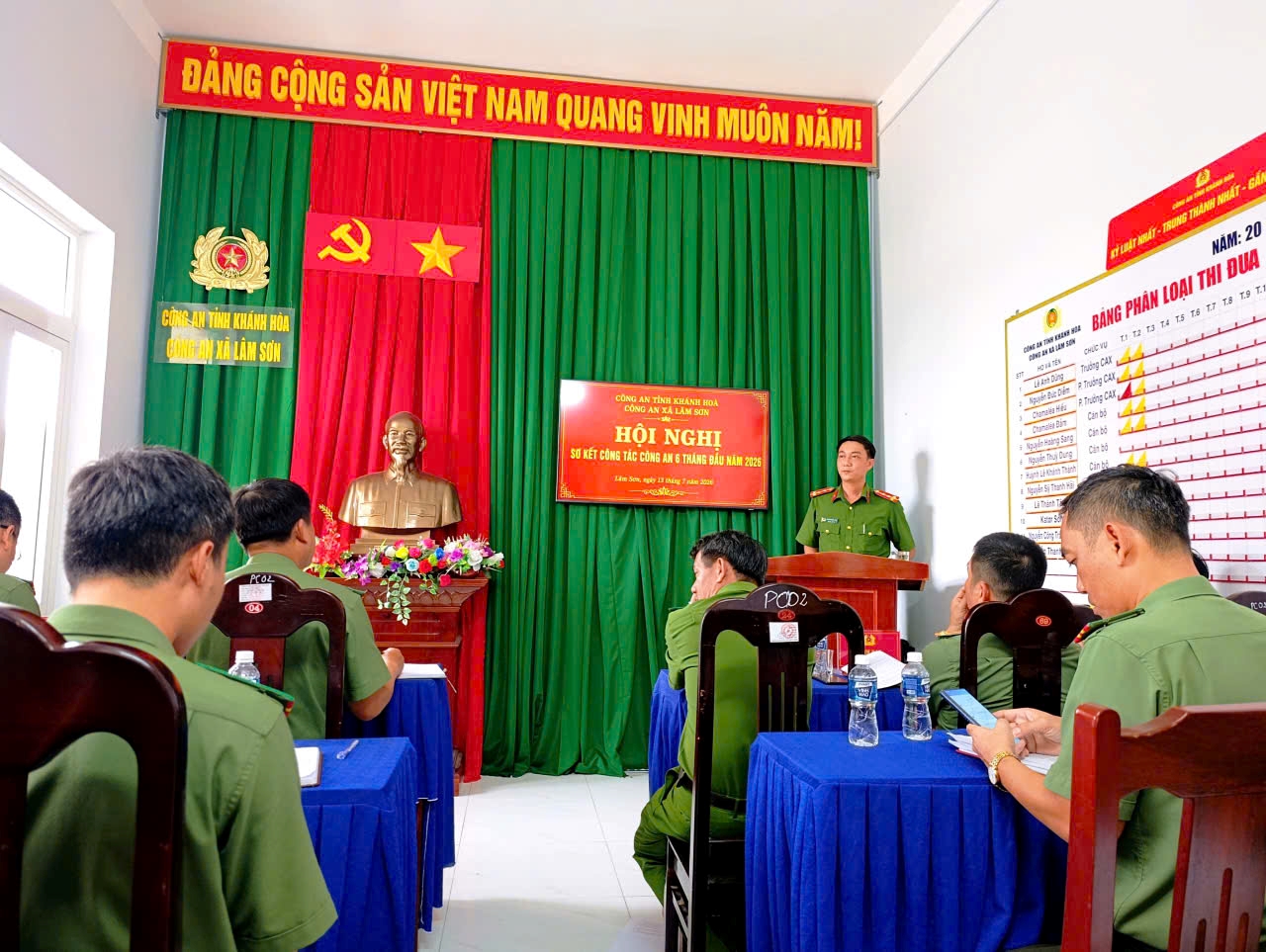 Công an xã Lâm Sơn tổ chức Hội nghị sơ kết công tác Công an 6 tháng đầu năm 2026