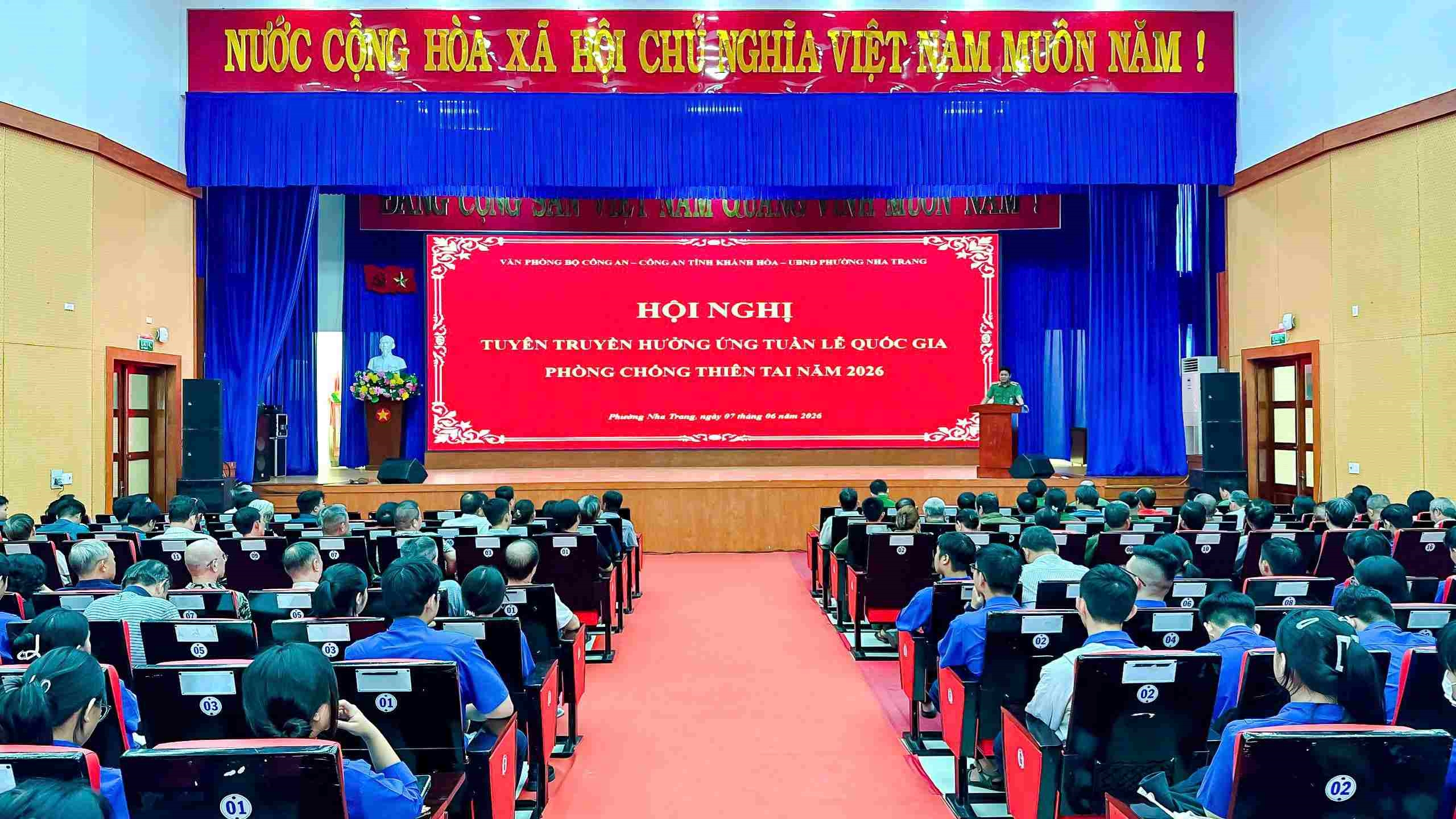 Hội nghị tuyên truyền phổ biến kiến thức, kỹ năng ứng phó với các tình huống thiên tai cho lực lượng Công an, An ninh trật tự ở cơ sở và quần chúng nhân dân.