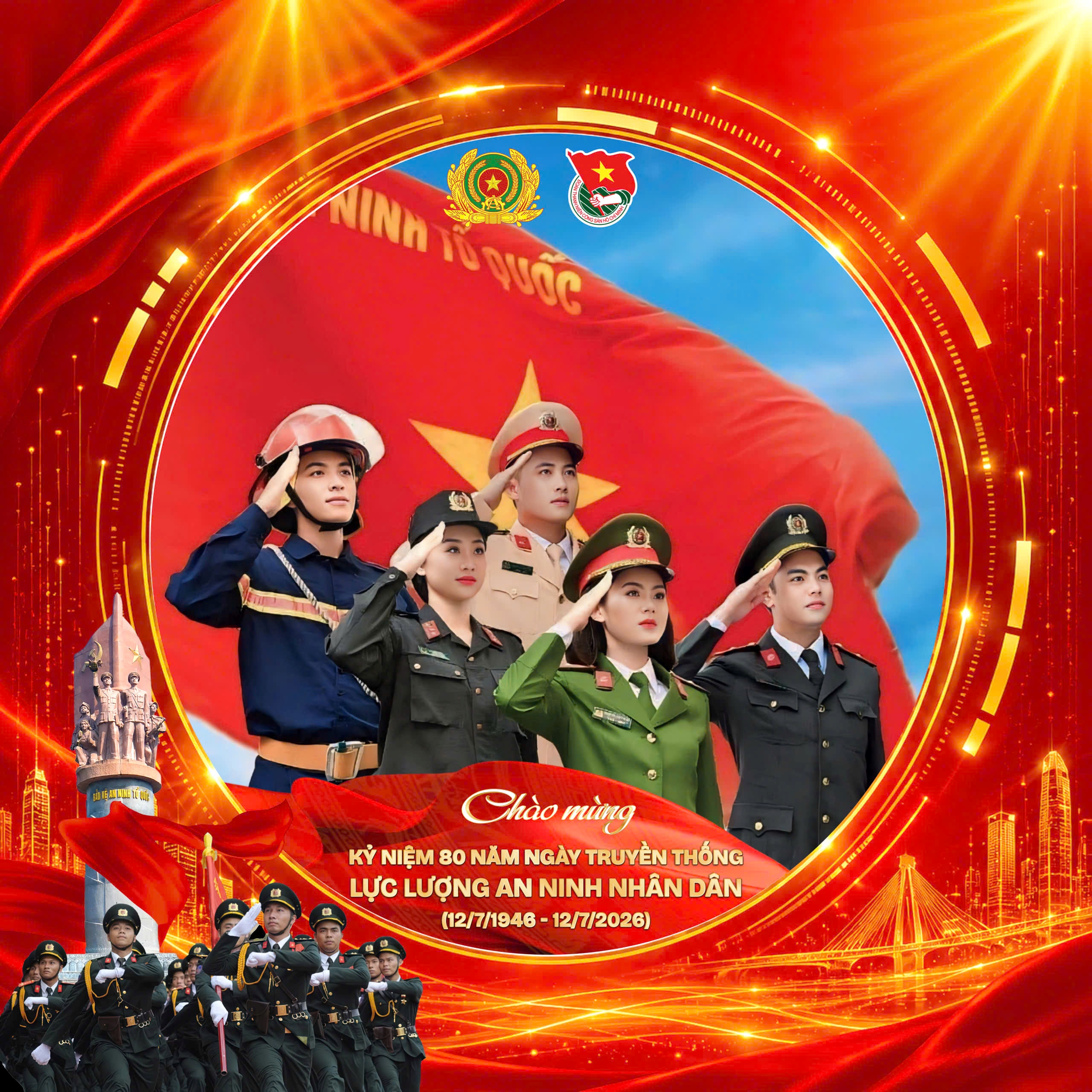 Lan tỏa niềm tự hào - Hơn 1.000 hình nền đại diện hưởng ứng 80 năm Ngày truyền thống lực lượng An ninh nhân dân.