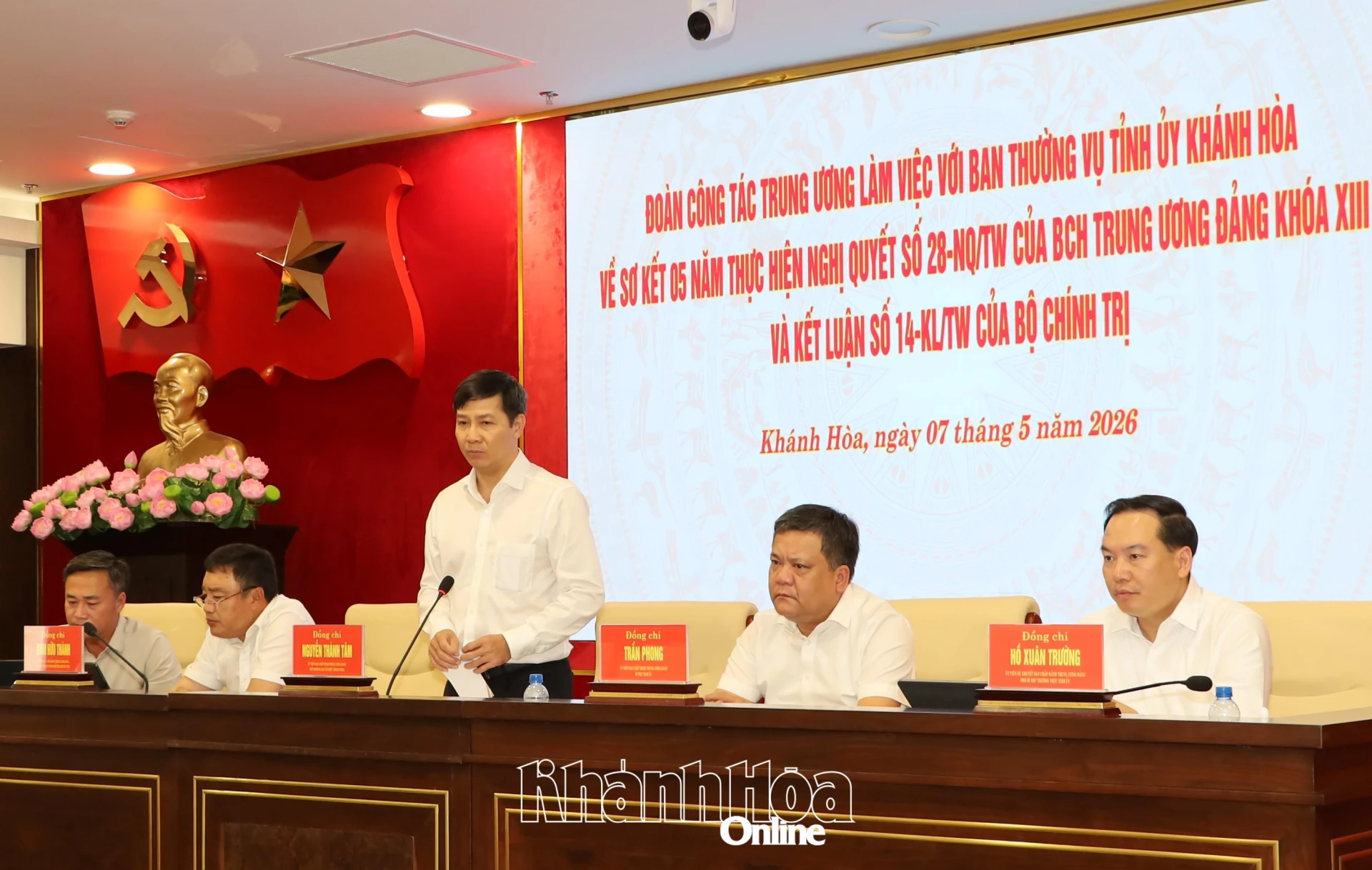 Đoàn công tác Trung ương làm việc với Ban Thường vụ Tỉnh ủy về sơ kết 5 năm thực hiện Nghị quyết số 28 và Kết luận số 14