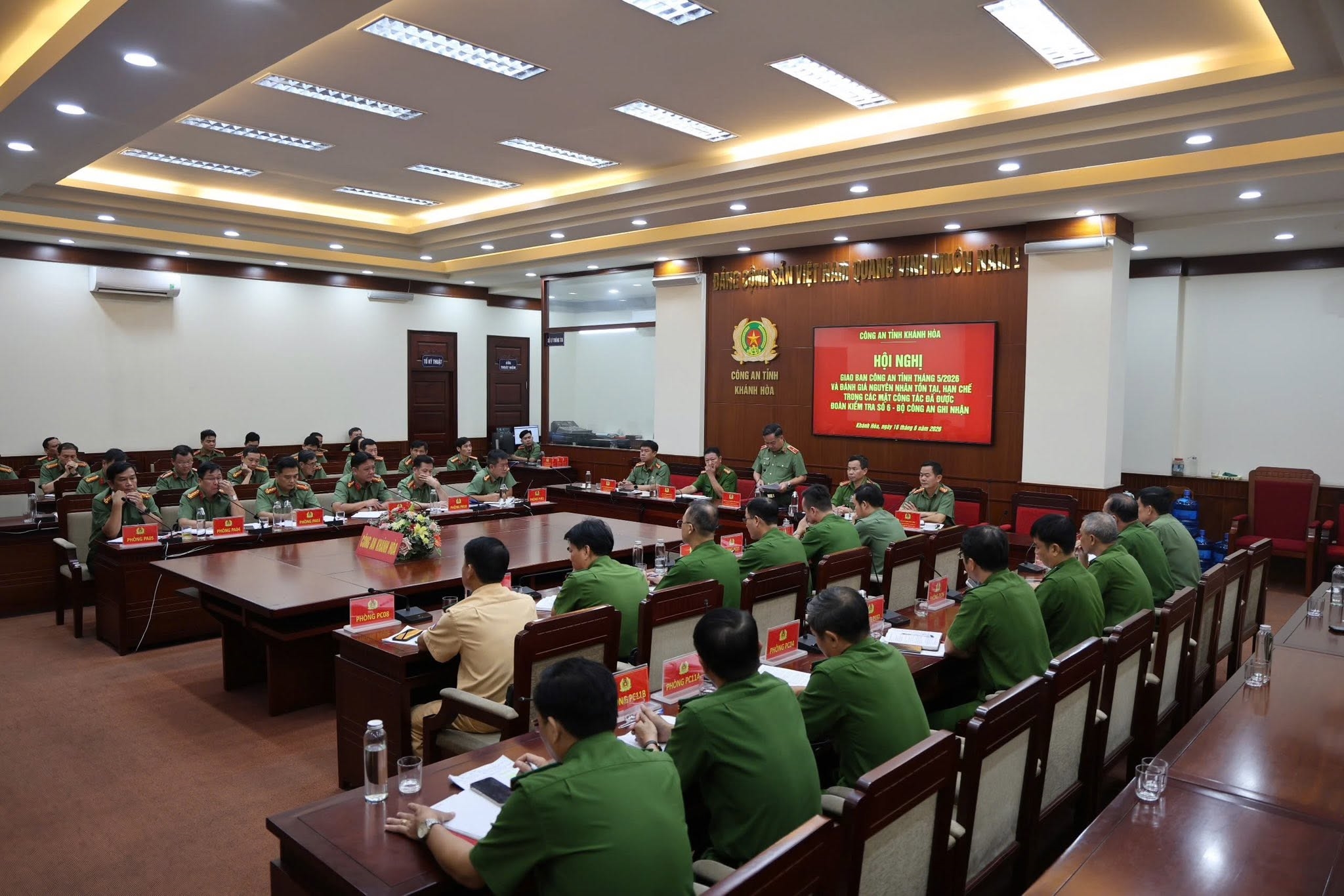 Hội nghị giao ban công tác Công an tháng 5/2026 và đánh giá nguyên nhân tồn tại, hạn chế trong các mặt công tác đã được Đoàn kiểm tra số 6 của Bộ Công an