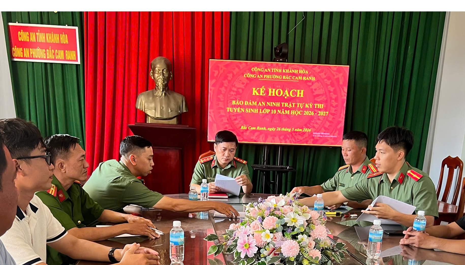 Quang cảnh hội nghị quán triệt kế hoạch bảo đảm an ninh an toàn kỳ thi tuyển sinh 10
