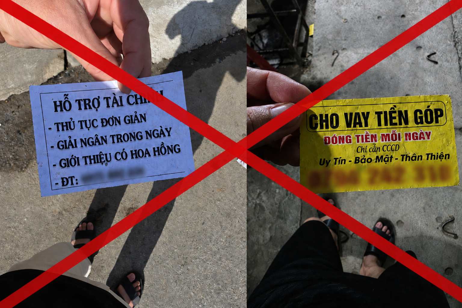 Tờ rơi quảng cáo cho vay tiền được phát hiện trên địa bàn xã Mỹ Sơn, tiềm ẩn nguy cơ liên quan đến hoạt động cho vay không rõ nguồn gốc.