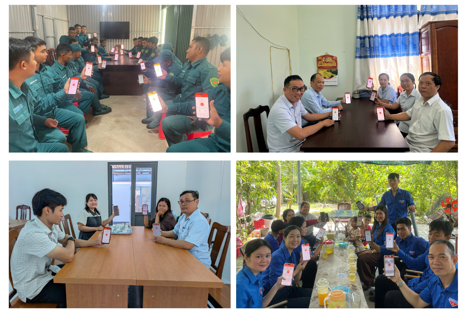 Người dân trên địa bàn xã Mỹ Sơn thao tác đăng ký, sử dụng ứng dụng “Báo cháy 114”.