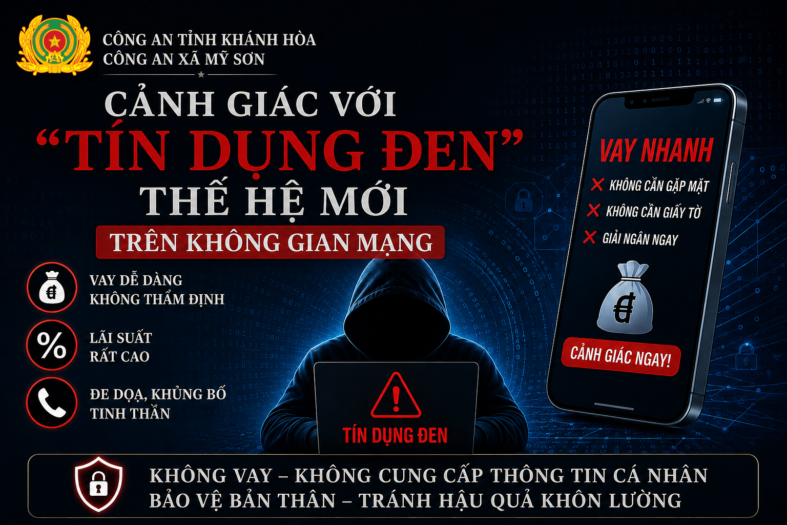 Nội dung tuyên truyền, cảnh báo về “tín dụng đen” trên không gian mạng do Công an xã Mỹ Sơn biên soạn, phổ biến đến Nhân dân.