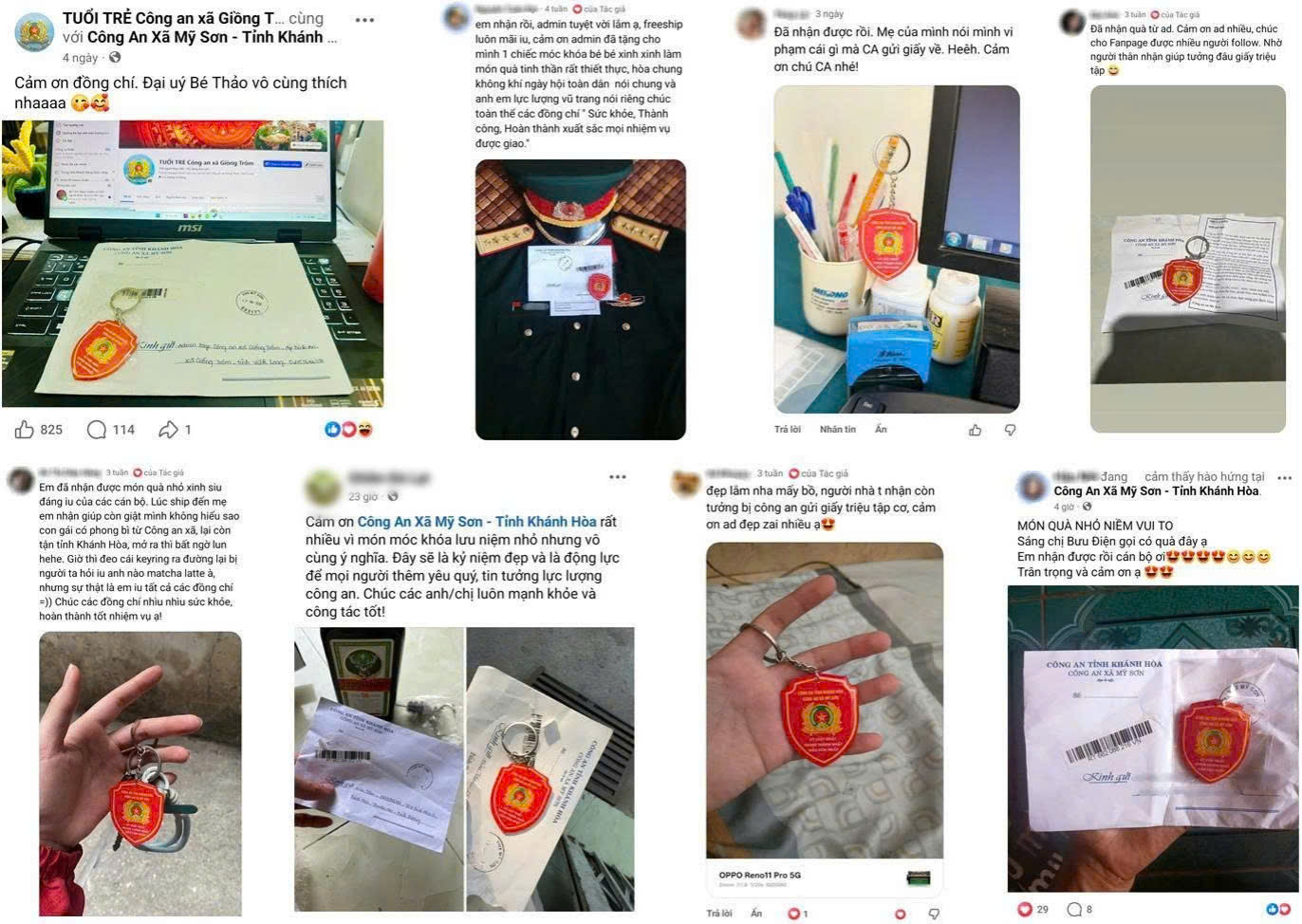 Các phần quà là móc khóa kịp thời được gửi đến người dân