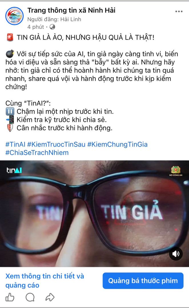 Tham mưu Đảng ủy, UBND xã đăng tải trên cổng thông tin chính thống của đơn vị 