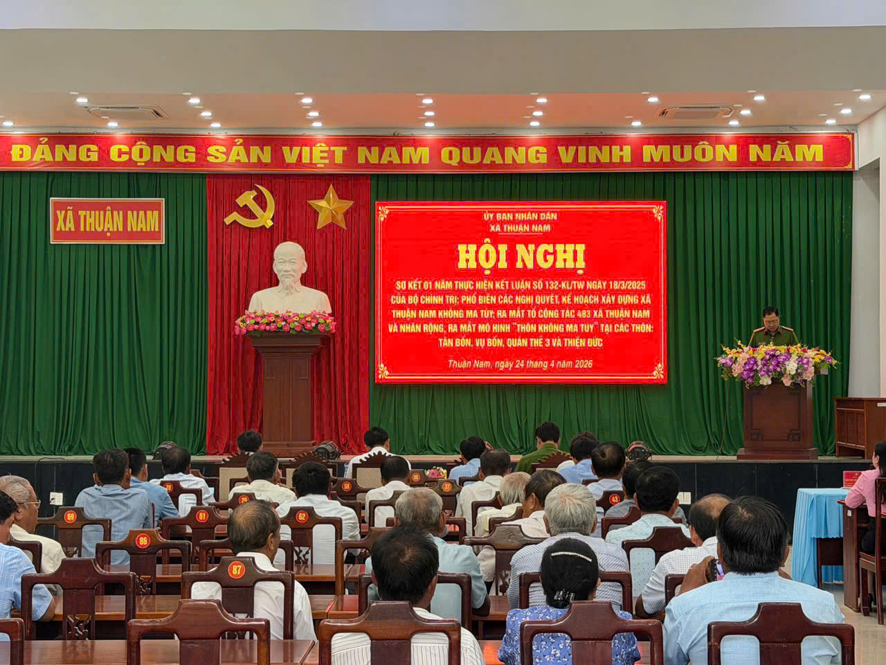 Ảnh: UBND xã Thuận Nam tổ chức Hội nghị sơ kết, đánh giá hiệu quả mô hình và nhân rộng mô hình “Thôn không ma túy”