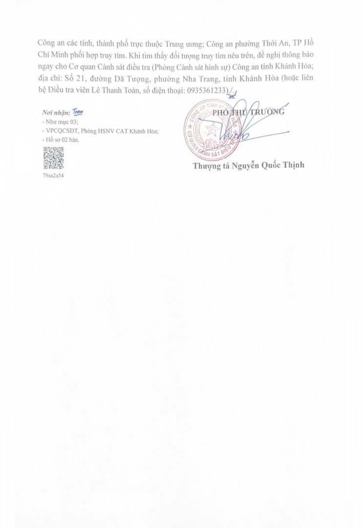 Quyết định truy tìm đối tượng